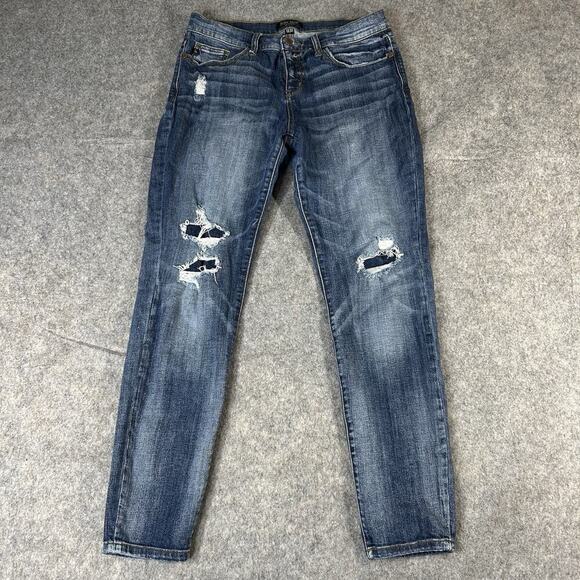 Judy Blue Jeans Womens 13/31 Skinny Leg Distressed Medium Wash Denim Stretch - Picture 1 of 12